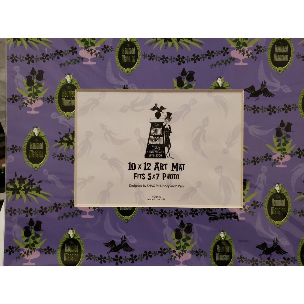 Disney Haunted Mansion SHAG SIGNED BY ARTIST 40th anniversary 10 x 12 art mat 3a